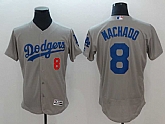 Dodgers 8 Manny Machado Gray Flexbase Stitched Baseball Jerseys,baseball caps,new era cap wholesale,wholesale hats